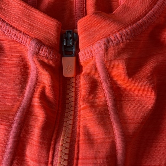 𝅺athleta Short Sleeve Half Zip Orange Running Workout Top Size Small - Picture 13 of 13